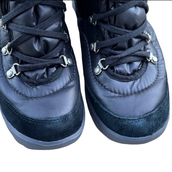 The North Face Thermoball Lace 8" Shiny TNF Black Luminous Pink Snow Boots 7 - Picture 4 of 8